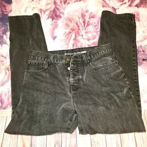 Structure Black Button Fly Jeans 32x32